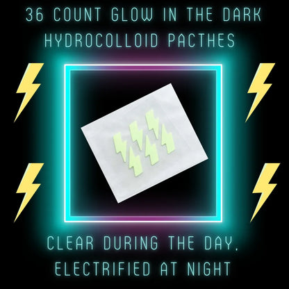 Glow In The Dark Hydrocolloid Acne Pimple Patches 36 Count -